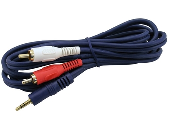 Kabel Jack wt.3,5/2xRCA 10,0m nieb. 4mm