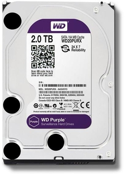 HDD WD3.5" 2TB 7200 SATAIII 64MB PURPLE