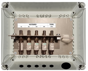 Skrzynka przeciwprzepięciowa AST 5-wejściowa do instalacji antenowych z użyciem multiswitcha